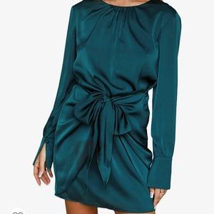 Satin Long Sleeve Dress